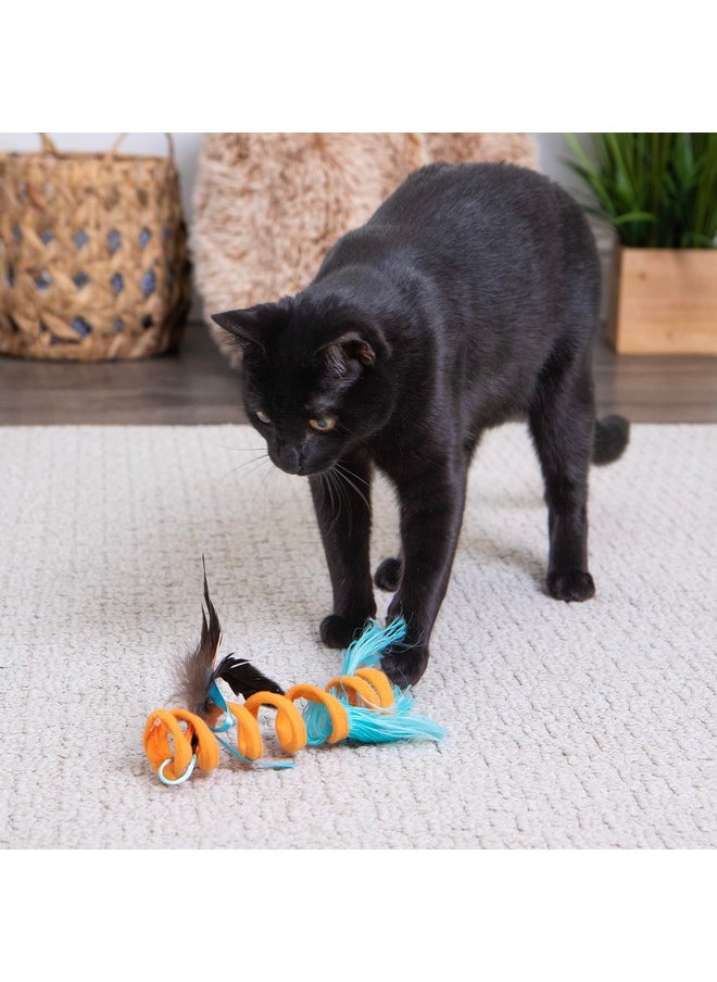 SmartyKat SmartyKat Instincts Crazy Coil Spring Fringe Cat Toy - Orange, One Size  - Image 3