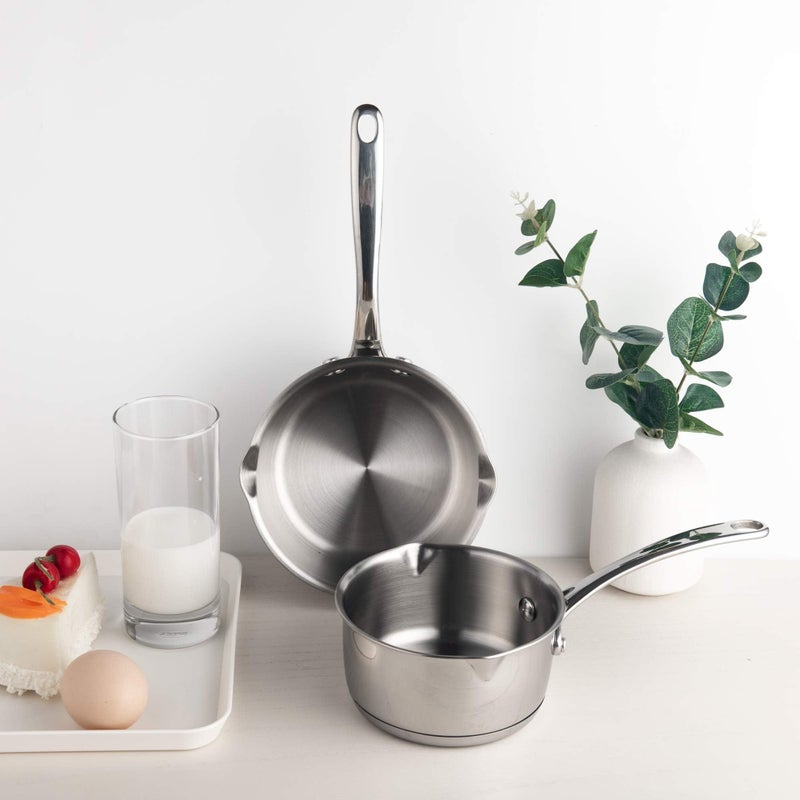 IMEEA Butter Melting Pot Butter Warmer 18/10 Tri-Ply Stainless Steel Saucepan with Dual Pour Spouts, 0.5-Quart, Silver - Image 5