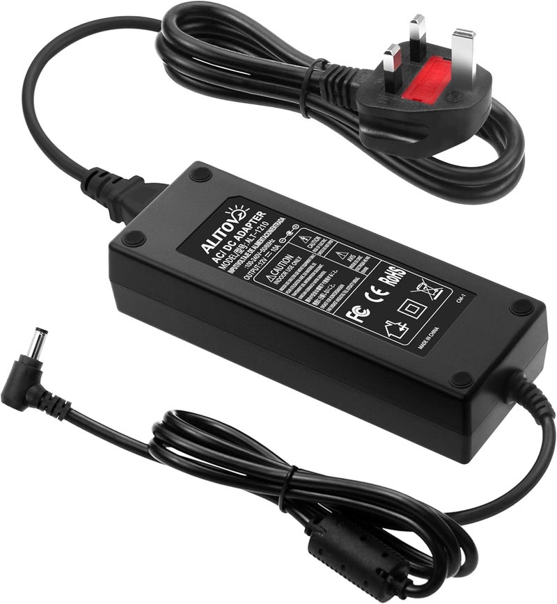 ALITOVE محول طاقة 12 فولت 10 أمبير 120 وات AC 100-240 فولت 50-60 هرتز محول تيار متردد إلى تيار مستمر 12 فولت 10 أمبير مع مقبس إخراج 5.5x2.5 مم لأشرطة LED 5050 3528 وكاميرات CCTV وطابعة ثلاثية الأبعاد - Image 1