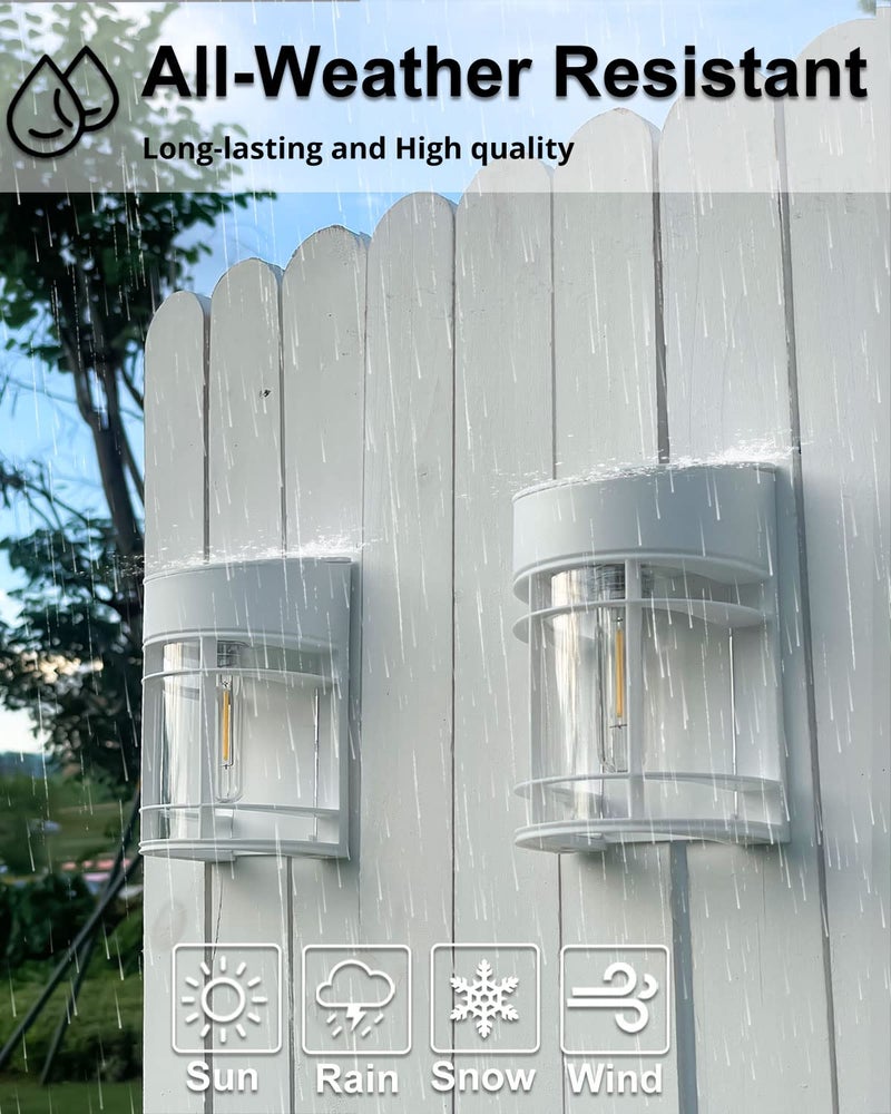 DOESLAG Solar Fence Lights, 8 Pack Deck Lights Solar Powered, Waterproof Solar Outdoor Lights Decorative for Garden Backyard Fence Post Patio, White - Image 5
