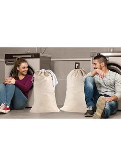 WAOKN Extra Large Travel Laundry Bag, Collapsible Compression Storage Bag for Dirty Clothes Packing Organizer, Suitable for Home, College Dormitory, Apartment, Laundry Room, Camping - Beige  - Image 3