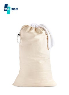 WAOKN Extra Large Travel Laundry Bag, Collapsible Compression Storage Bag for Dirty Clothes Packing Organizer, Suitable for Home, College Dormitory, Apartment, Laundry Room, Camping - Beige  - Image 1