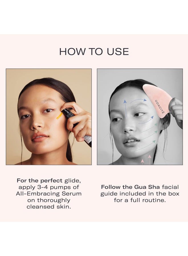 Odacite Odacité Gua Sha for Face Crystal Contour - Rose Quartz Face Roller & Facial Massager - Scraping Massage Tool Visibly Lifts & Revitalizes Skin - Reduce Puffiness, Wrinkles & Dark Under-Eye Circles - Image 3