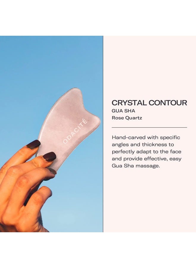 Odacite Odacité Gua Sha for Face Crystal Contour - Rose Quartz Face Roller & Facial Massager - Scraping Massage Tool Visibly Lifts & Revitalizes Skin - Reduce Puffiness, Wrinkles & Dark Under-Eye Circles - Image 2