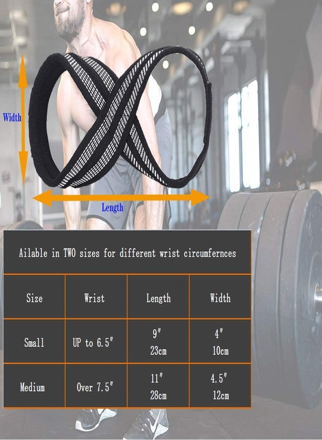 MOOCY Figure 8 Straps for Deadlift, Weight Lifting, Shrugs, and Weightlifting. Heavy Duty Cotton, Wrist Straps for Men, Women, Weight Lifting, Deadlifts - Deadlifting Straps (Black, Medium:) - Image 3