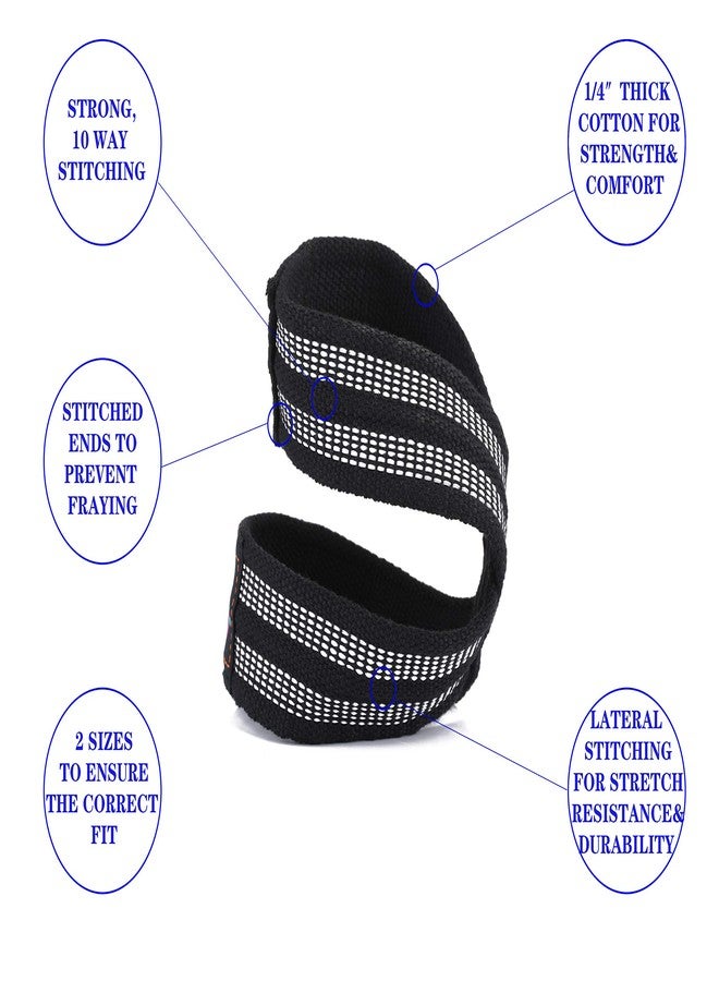 MOOCY Figure 8 Straps for Deadlift, Weight Lifting, Shrugs, and Weightlifting. Heavy Duty Cotton, Wrist Straps for Men, Women, Weight Lifting, Deadlifts - Deadlifting Straps (Black, Medium:) - Image 2