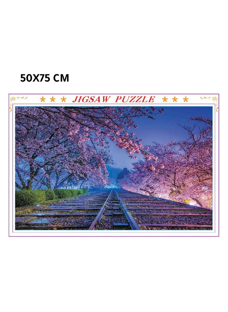 1000-Piece Railway Theme Jigsaw Puzzle – Large 50x75cm Puzzle for Adults & Kids – Relaxing and Fun Brain Activity Game - Image 1