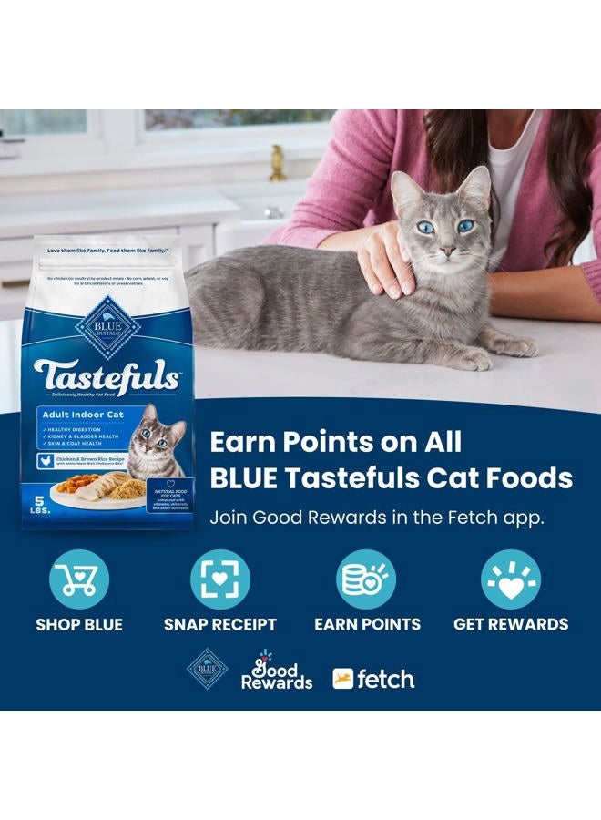 Blue Buffalo Tastefuls Adult Dry Cat Food Indoor Cat Formula, Made in the USA with Natural Ingredients, Chicken & Brown Rice Recipe, 3-lb. Bag - Image 3