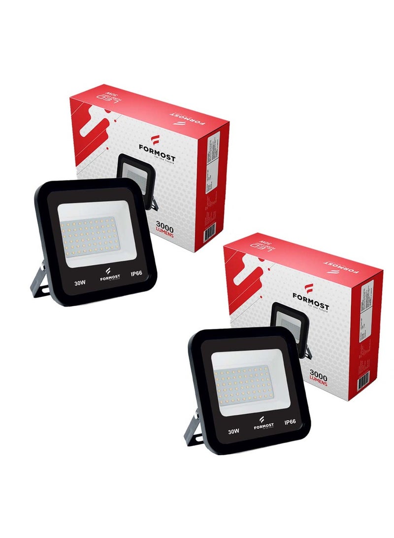 FORMOST FORMOST LED Flood Light | IP66 Water Resistant | Bright Light Output | Impact Proof Outdoor Light | 440V High Voltage Output | Superior Built Quality (30W, Pack of 2)  - Image 1