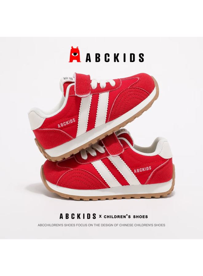 Abc Kids Children's Autumn Versatile Running Shoes Fashion Umbrella Cloth Casual Shoes Lightweight Comfortable Sports Shoes White/red Size 32 - Image 3