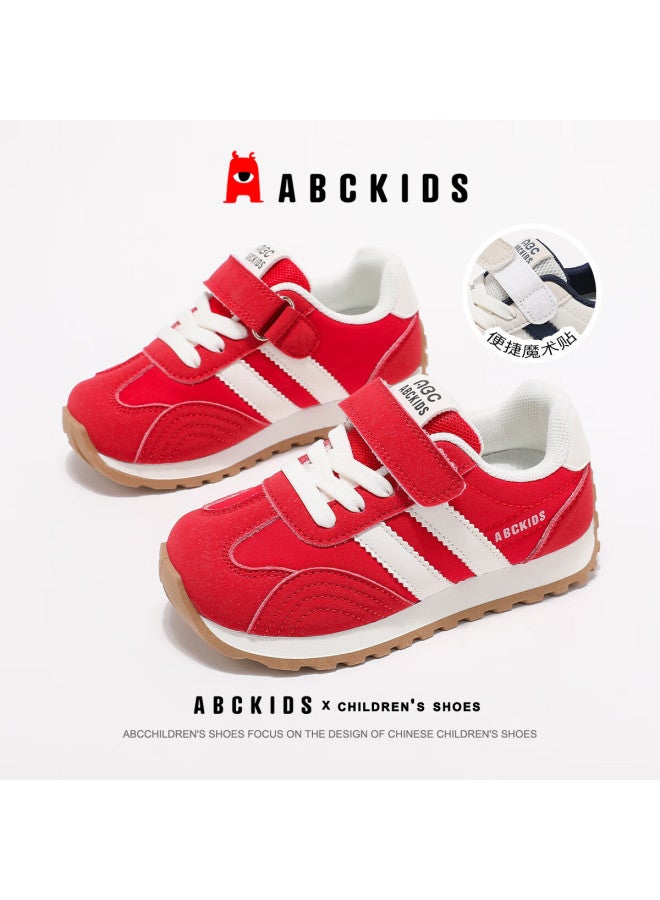 Abc Kids Children's Autumn Versatile Running Shoes Fashion Umbrella Cloth Casual Shoes Lightweight Comfortable Sports Shoes White/red Size 32 - Image 1