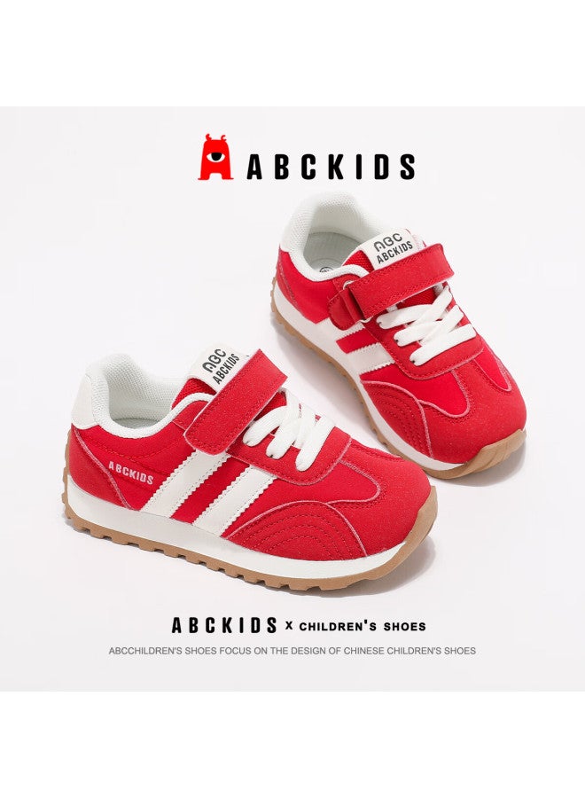 Abc Kids Children's Autumn Versatile Running Shoes Fashion Umbrella Cloth Casual Shoes Lightweight Comfortable Sports Shoes White/red Size 32 - Image 5