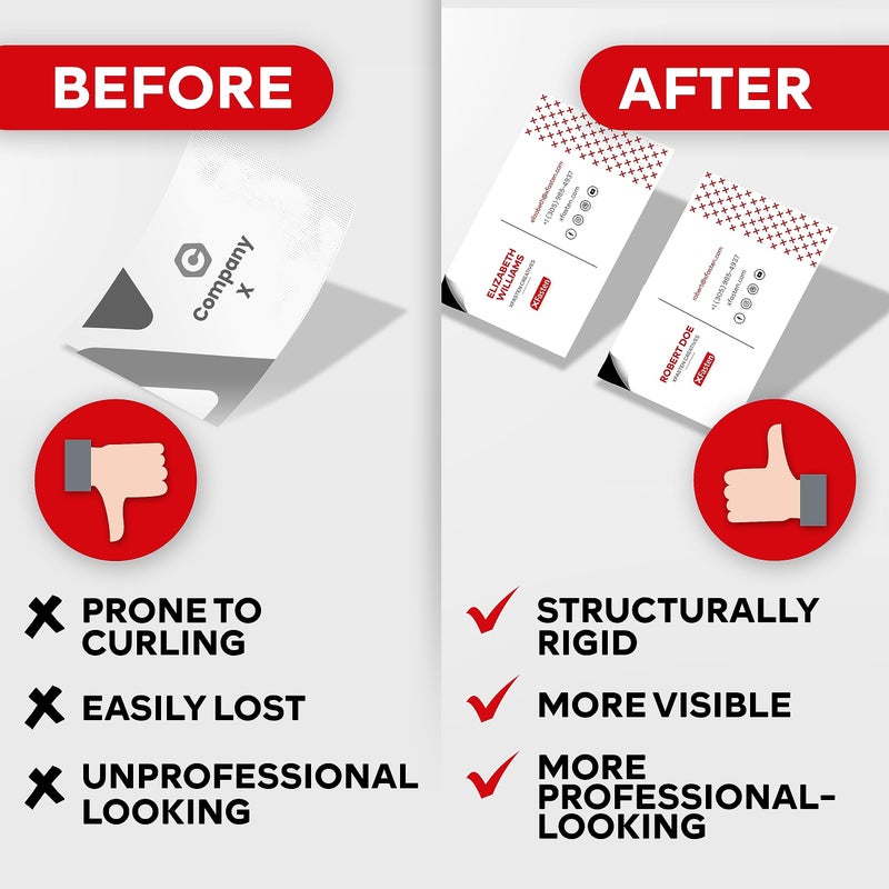 XFasten Self Adhesive Business Card Magnets, Pack of 100, Weatherproof Peel and Stick Magnetic Business Cards - Image 3