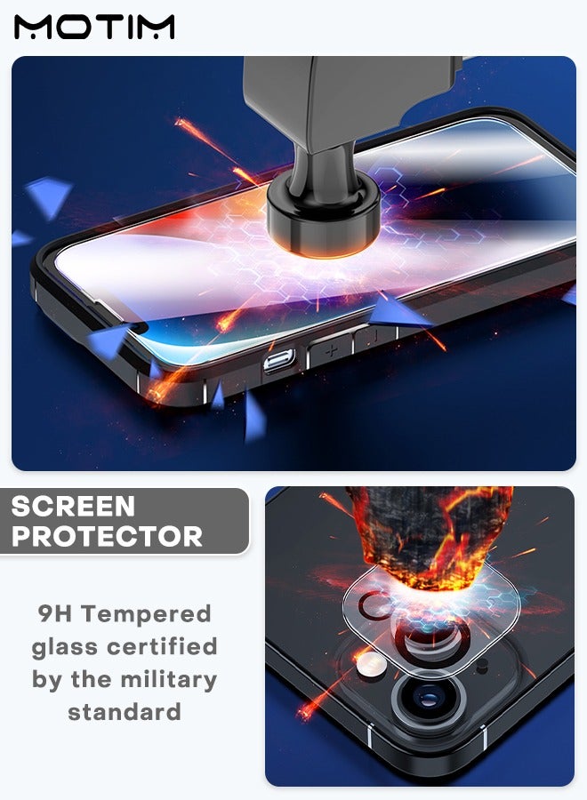 Motim 5 in 1 Matte Clear iPhone Case + 2 Pcs Tempered Glass Screen Protector + 2 Pcs Camera Lens Protector 13/13 Pro/13 Pro Max Shockproof Anti-Yellowing Phone Cover - Image 3