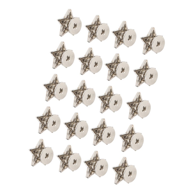 20Pcs Star Shape Rivet Stud Button DIY Clothes Shoes Decoration Accessories with Screws Silver - Image 5