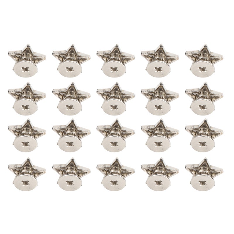 20Pcs Star Shape Rivet Stud Button DIY Clothes Shoes Decoration Accessories with Screws Silver - Image 4