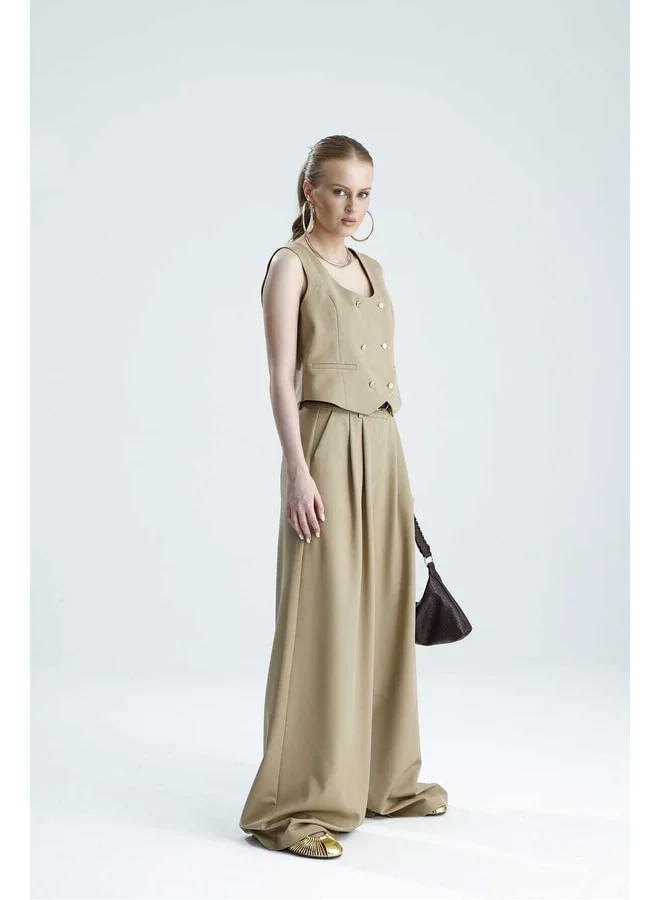 GACACOLLECTION HILA Dore Button Beige Premium Vest.