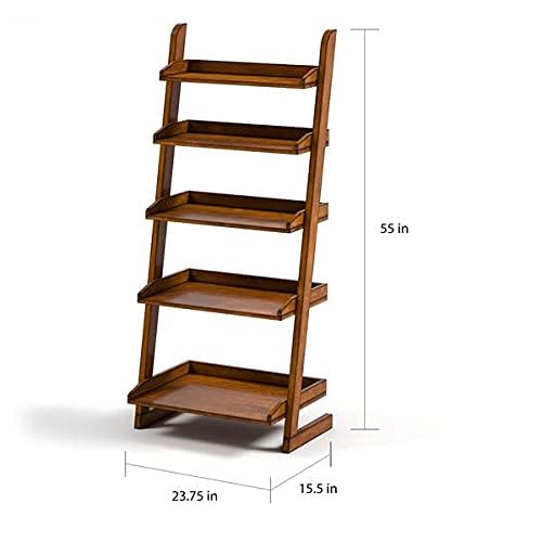 VM DECOR Foldable Plant Shelf,Plant Stand,Indoor Flower Pot Holder,Flower Pot Ladder,Folding A Frame Display Shelf,Patio Rustic Wood Stand with Shelves,5 Tier Stand Outdoor,Free Standing(Brown) - Image 2