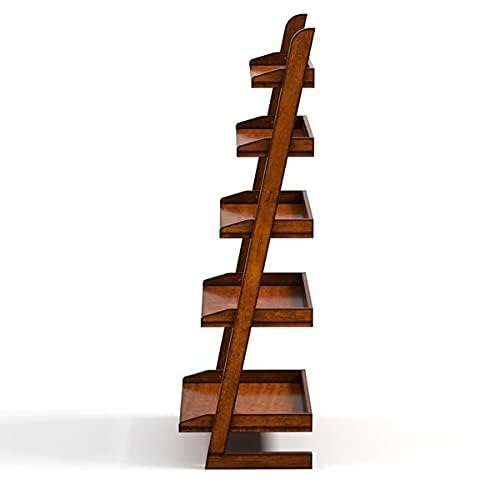 VM DECOR Foldable Plant Shelf,Plant Stand,Indoor Flower Pot Holder,Flower Pot Ladder,Folding A Frame Display Shelf,Patio Rustic Wood Stand with Shelves,5 Tier Stand Outdoor,Free Standing(Brown) - Image 4