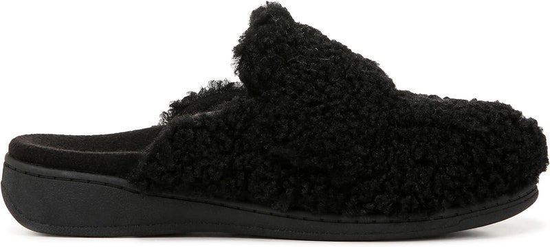 Vionic Women's Gemma II Mules - Black Fabric, Soft Faux Shearling, Adjustable Hook-and-Loop Closure - Image 3