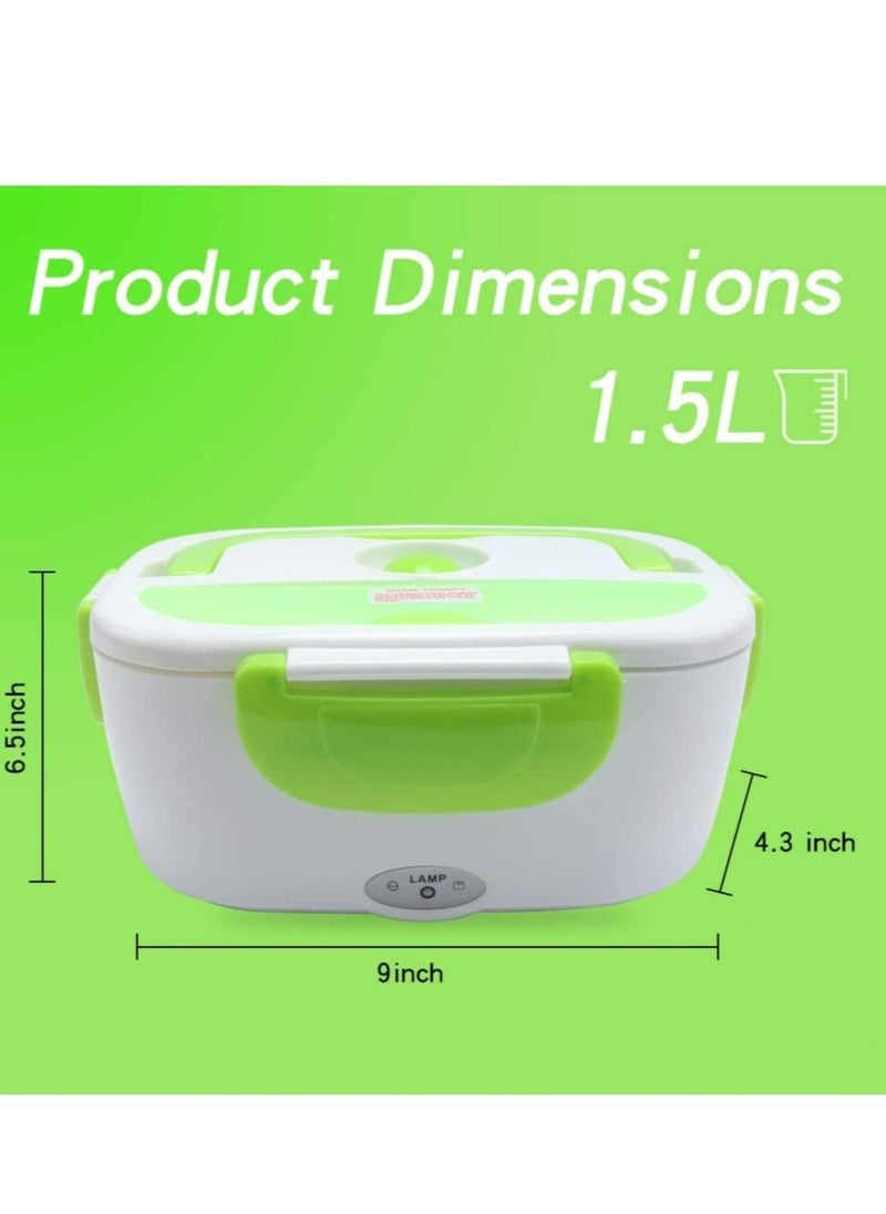 Generic - Electric Lunch Box, Portable Food Heater Car and Home Dual Use with BPA Free PP Plastic Container Food Grade Material 110V&12V40W, Food Warmer Heater 1.5L, Spoon and 2 Compartments Included … - Image 1