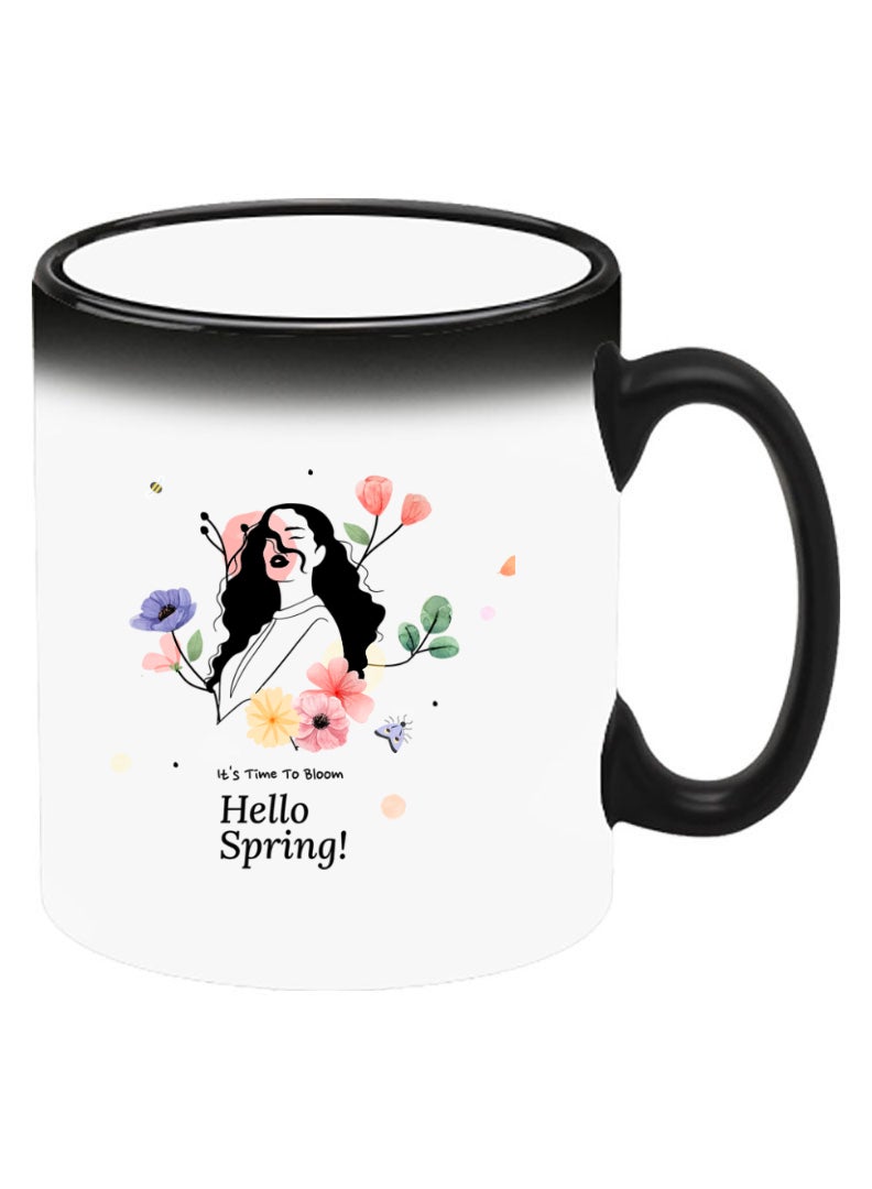 Theodor Color Changing Heat Sensitive Ceramic Mug, Image Revealed When HOT Liquid is Added! Hello Spring - Image 2
