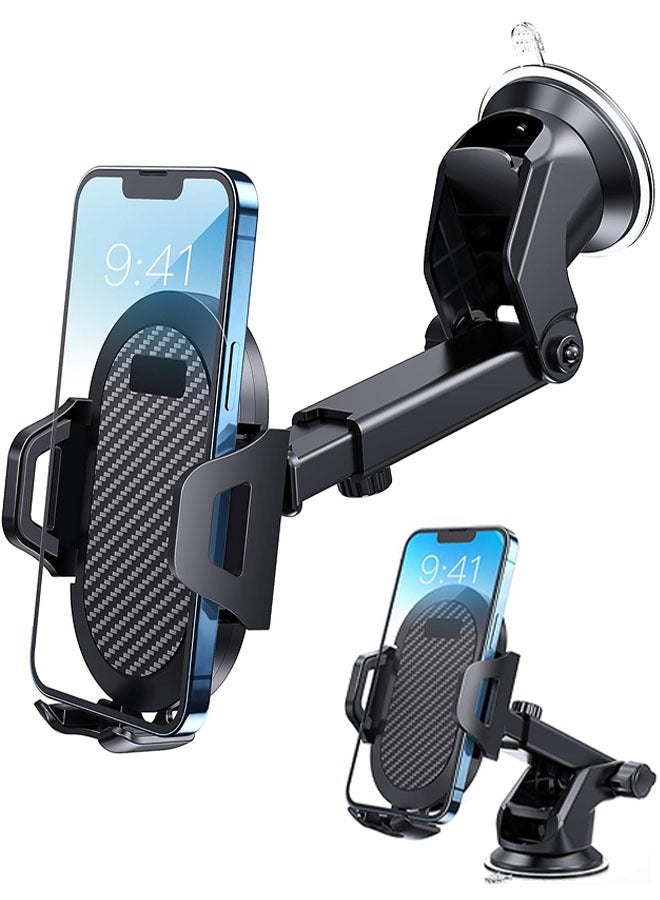 Mobile Holder For Car, Car Phone Holder, Universal Mobile Phone Car Mount Holder 360° Rotation for Auto Windshield and Dash, Compatible with All Mobile Phones - Image 1
