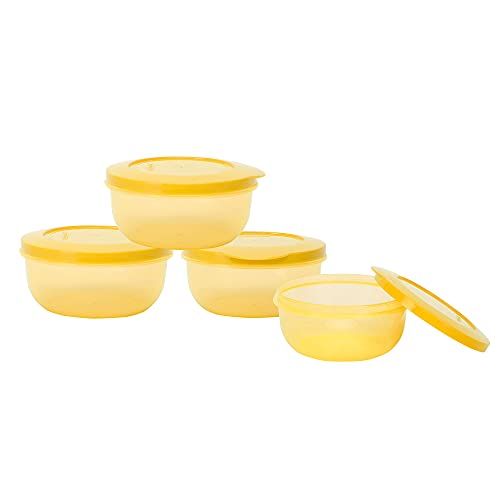 Cutting EDGE 1300ml Eco-Storage Plastic Container & Organizer Set of 4 for Kitchen, Refrigerator, Lunch & Food Storage (Yellow) - Image 4