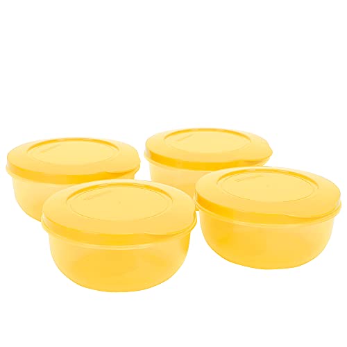 Cutting EDGE 1300ml Eco-Storage Plastic Container & Organizer Set of 4 for Kitchen, Refrigerator, Lunch & Food Storage (Yellow) - Image 3