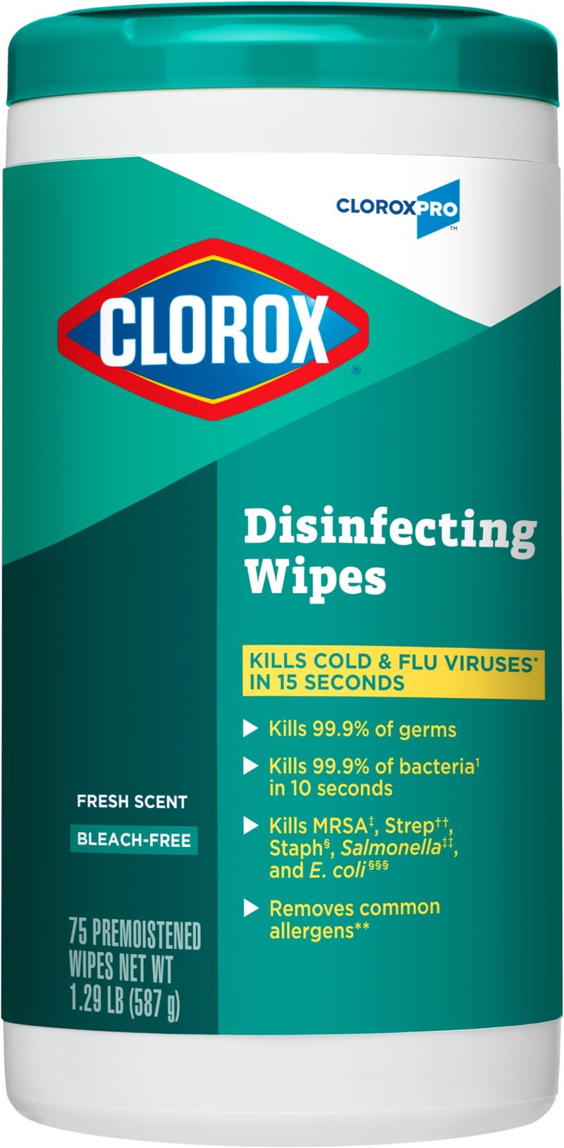 CloroxPro Clorox Disinfecting Wipes, Fresh Scent, 75 Count (Package May Vary) - Image 1