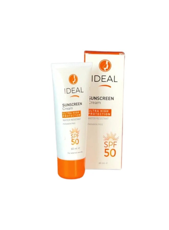 كريم واقي من الشمس بحماية فائقة (SPF 50)، مقاوم للماء، سعة 60 مل.