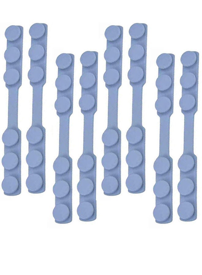 NIBEMINENT 8-Piece Adjustable Pain Relief Silicone Mask Strap Extenders Ear Hook Blue - Image 1