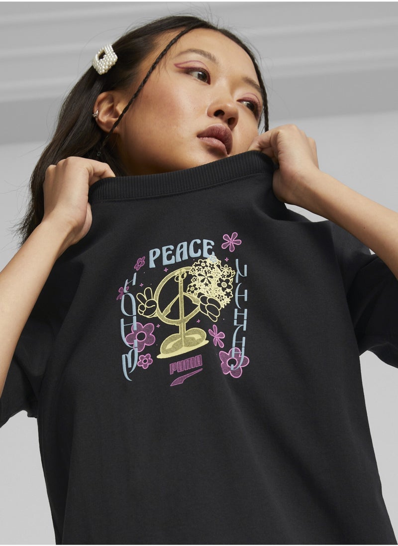 PUMA - DOWNTOWN Womens Relaxed Graphic T-Shirt - Image 1