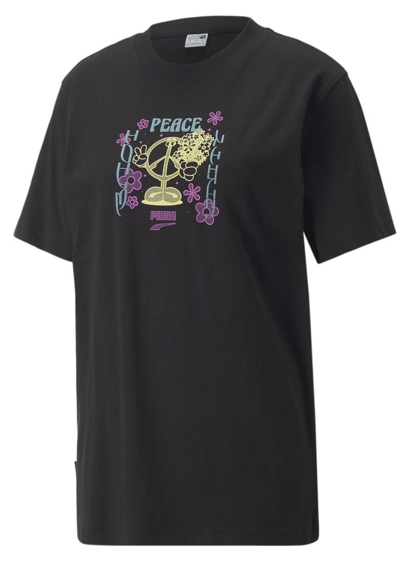 PUMA - DOWNTOWN Womens Relaxed Graphic T-Shirt - Image 1