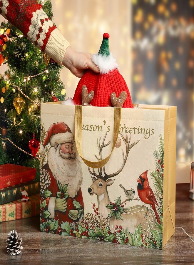 STYPOP 12 Pack 17" Extra Large Christmas Gift Bags, Reusable Non-Woven Christmas Tote Bags with Handles, Perfect for Gift Wrap/Party Favor Supplies, 16.9 * 12.6 * 6.8" - Image 4