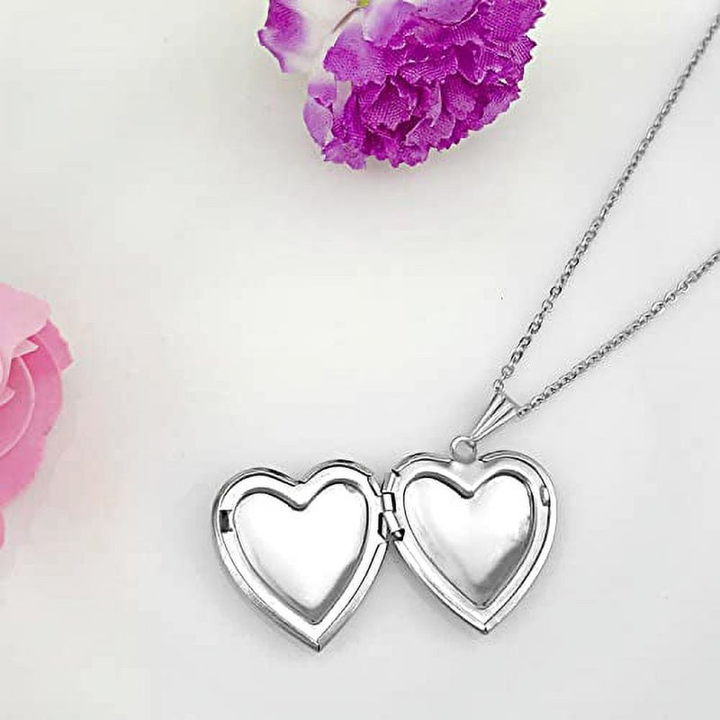 Love Heart Locket Necklace That Holds Pictures Polished Lockets Necklaces Birthday Gifts for Girls Boys - Image 2