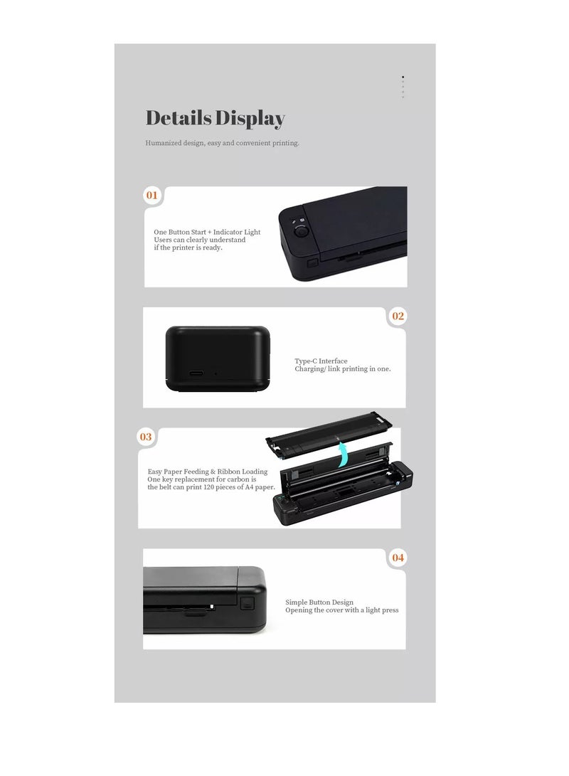 AIMO P832 PORTABLE A4 THERMAL TRANSFER PRINTER - Image 5