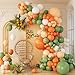 awenztech 141pcs Little Cutie Orange and White Balloon Arch Garland Kit with Sage Green Orange Nude Sand White Balloons for Birthday Party Little Cutie Baby Shower Decorations - Image 2