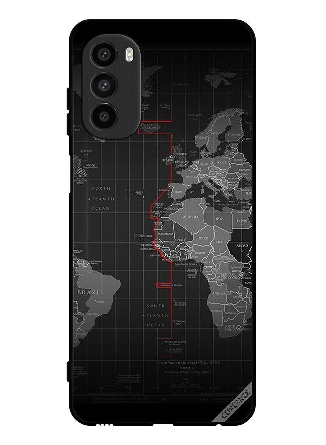 Covernex Protective Case Cover For Motorola Moto G52 World Map - Image 1