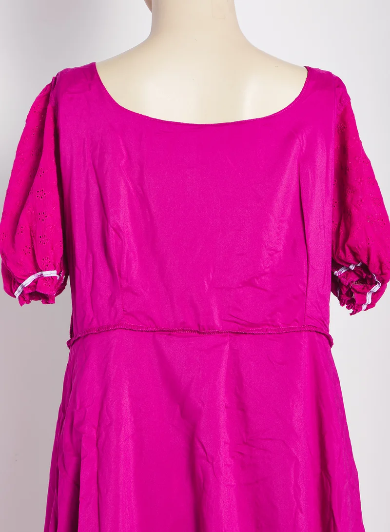 Ginger Plus Puff Sleeves Tiered Dress