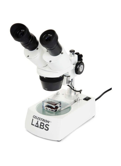 Labs Stereo Microscope – 10-60x Magnification – Upper and Lower LED Illumination – Includes 2 Viewing Plates and 4 Specimen Blocks