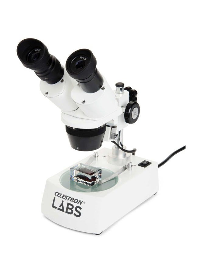Celestron Labs Stereo Microscope – 10-60x Magnification – Upper and Lower LED Illumination – Includes 2 Viewing Plates and 4 Specimen Blocks  - Image 1