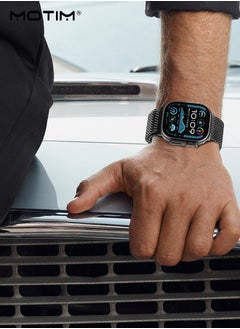 Motim Milanese Mesh Loop Band with Secure Double Button Clasp,Parachute-Style Metal Buckle, 49mm 46mm 45mm 44mm 42mm, Compatible with Apple Watch Ultra 1/2  iWatch SE Series 10 9 8 7 6 5 4 3 2 1 SE  - Image 5