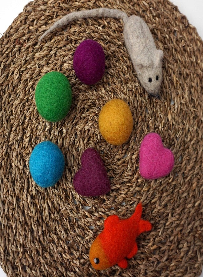 Mokoboho Toys for Cats and Kittens 100% Wool Felt Handmade in Nepal (8 Assorted) - Image 3