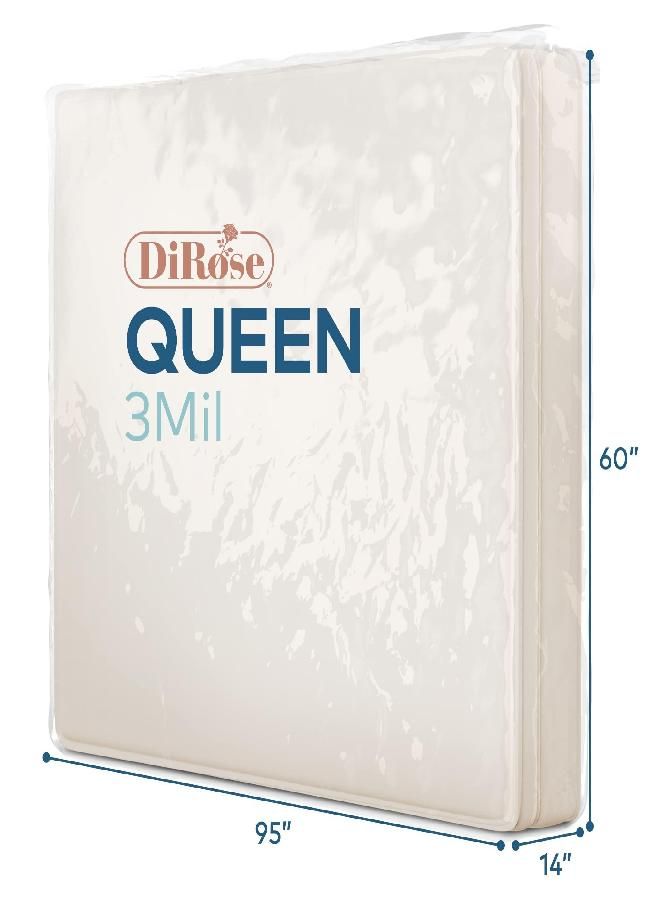 DiRose Mattress Storage Bag - Thick Plastic - Moving Cover, Transport, Disposal and Protector - Heavy Duty Reusable Clear Waterproof Mattress Protector Encasement by DiRose (1, Queen)…  - Image 2