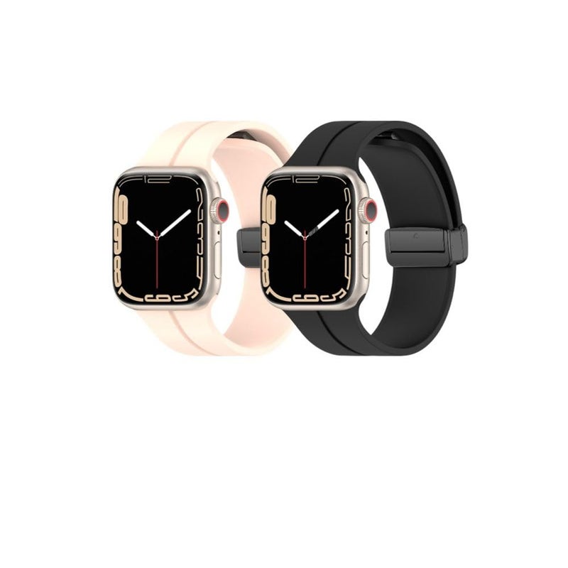 BURAQ 2-Pack Sports Strap Compatible with Apple Watch 49/46/45/44/42mm – Series Ultra 2/Ultra/9/8/7/6/5/4/3/2/1/SE – Model #1187 - Image 2