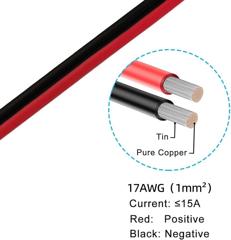 Okaywork 12V 24V Crocodile Clip Car Cigarette Lighter Extension Cable with Car Battery Clamp Clip 35 cm 16AWG Cable Battery Connection Cable Extension Cable Battery Terminals to Cigarette Lighter - Image 3