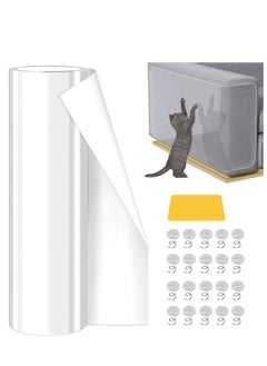 وسادات خدش القطط، أداة خدش القطط، واقي للأريكة من Cat Claws، غطاء بلاستيكي شفاف ومرن لحماية الأريكة، شريط تدريب لاصق أحادي الجانب سهل الاستخدام، 11.8 بوصة × 76.8 بوصة