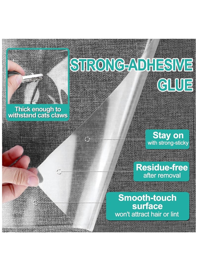 رايتشر - وسادات خدش القطط، أداة خدش القطط، واقي للأريكة من Cat Claws، غطاء بلاستيكي شفاف ومرن لحماية الأريكة، شريط تدريب لاصق أحادي الجانب سهل الاستخدام، 11.8 بوصة × 76.8 بوصة - Image 1