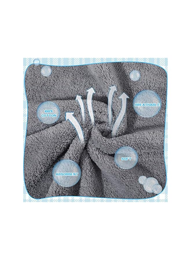 The Bros 50 قطعة من مناشف اليد 12 × 12 بوصة تجفيف سريع ميكروفايبر قماش كورال فليس عالي الامتصاص مناشف قماشية ناعمة مناشف وجه امتصاص عالية قماش كورال فليس للفنادق الحمام سبا للأطفال رمادي أبيض - Image 4